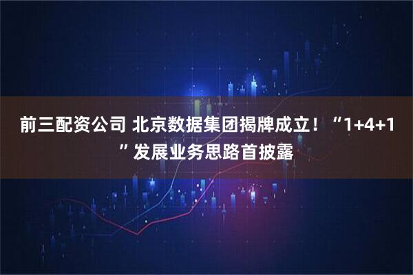 前三配资公司 北京数据集团揭牌成立！“1+4+1”发展业务思路首披露